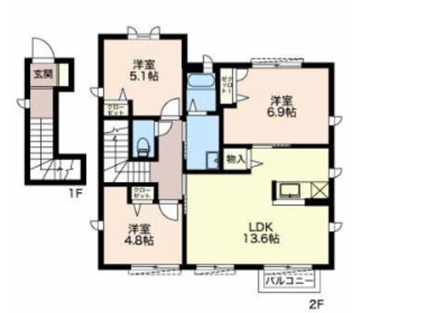 松本駅 徒歩8分 2階の物件間取画像